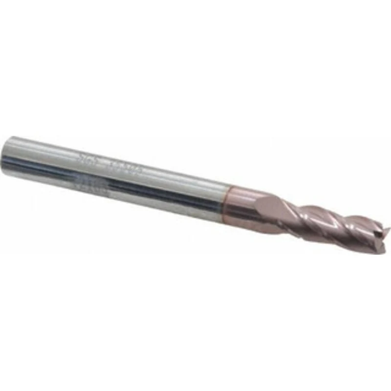 KYOCERA SGS 7/32, 5/8 LOC, 1/4 Shank Diam, 2-1/2 OAL, 4 Flute, Solid Carbide Square End Mill Single End, TiCN Finish,...